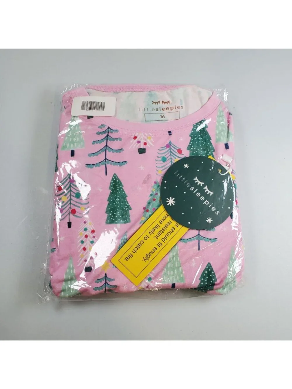 Little Sleepies Pink Twinkling Trees Long Sleeve Pajama Set Girls Size 16 Y NWT